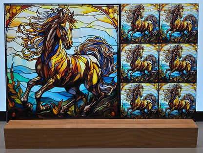 DecoCraft - Scenic Elevated Texture Tiles - Mountain Wind Stallion