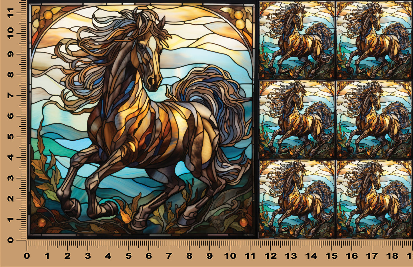 DecoCraft - Scenic Elevated Texture Tiles - Mountain Wind Stallion