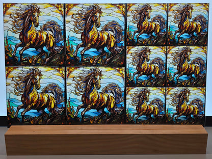 DecoCraft - Scenic Elevated Texture Tiles - Mountain Wind Stallion