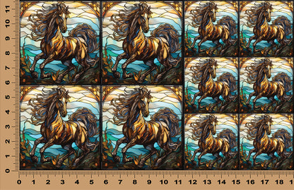 DecoCraft - Scenic Elevated Texture Tiles - Mountain Wind Stallion