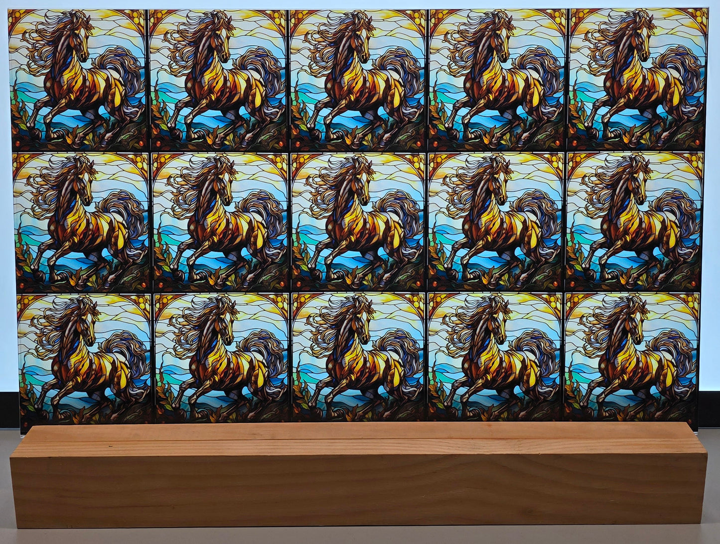 DecoCraft - Scenic Elevated Texture Tiles - Mountain Wind Stallion