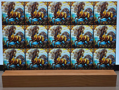 DecoCraft - Scenic Elevated Texture Tiles - Mountain Wind Stallion