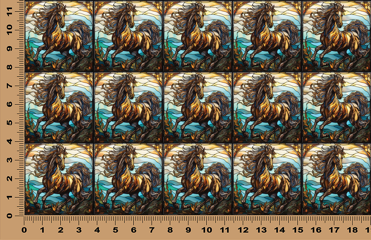 DecoCraft - Scenic Elevated Texture Tiles - Mountain Wind Stallion