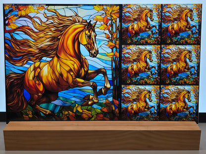 DecoCraft - Scenic Elevated Texture Tiles - Autumn Blaze Stallion