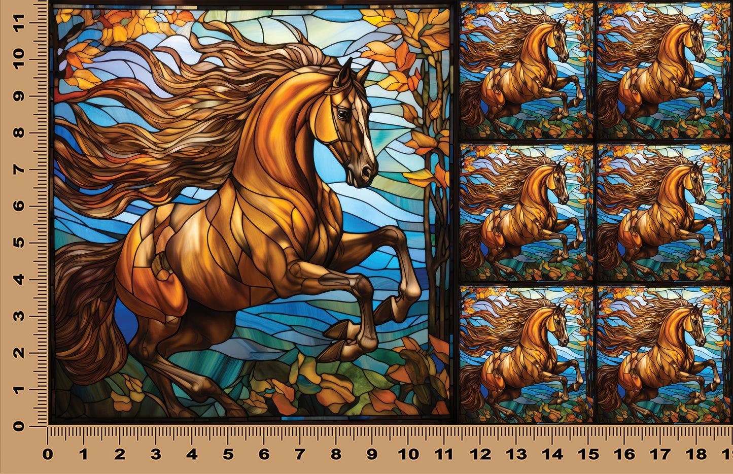 DecoCraft - Scenic Elevated Texture Tiles - Autumn Blaze Stallion