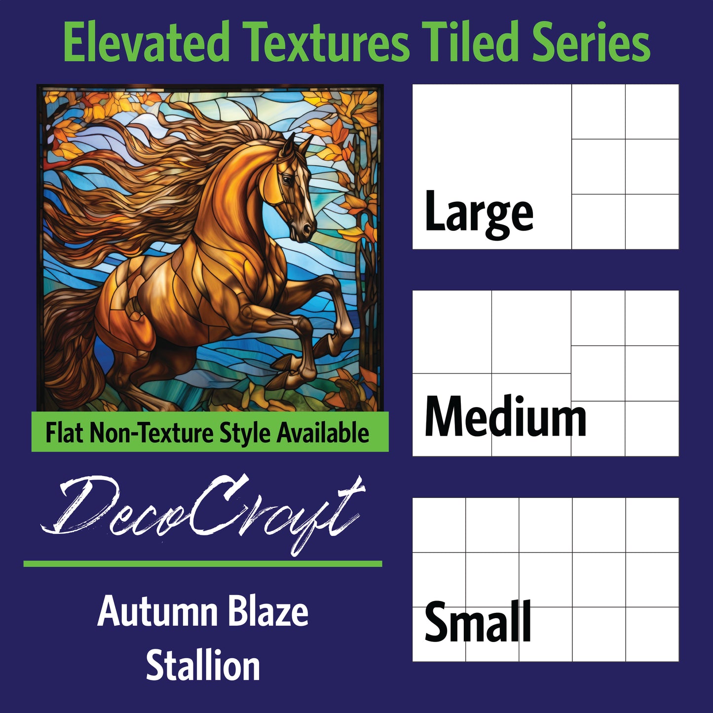 DecoCraft - Scenic Elevated Texture Tiles - Autumn Blaze Stallion