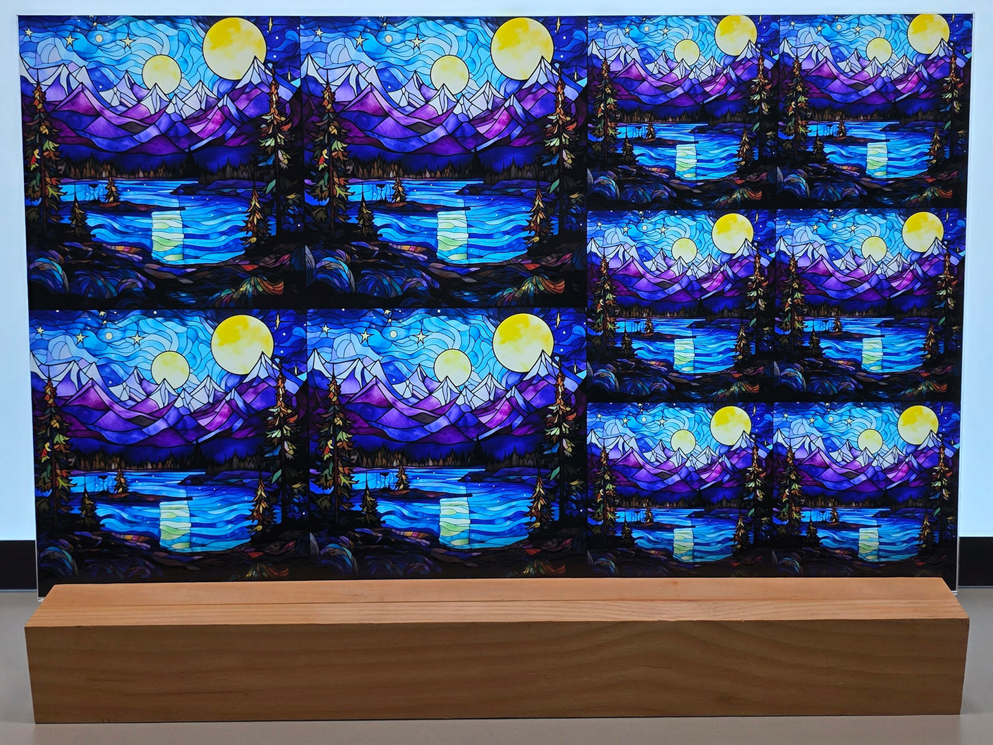 DecoCraft - Scenic Elevated Texture Tiles - Moonrise Over Alpine Lake