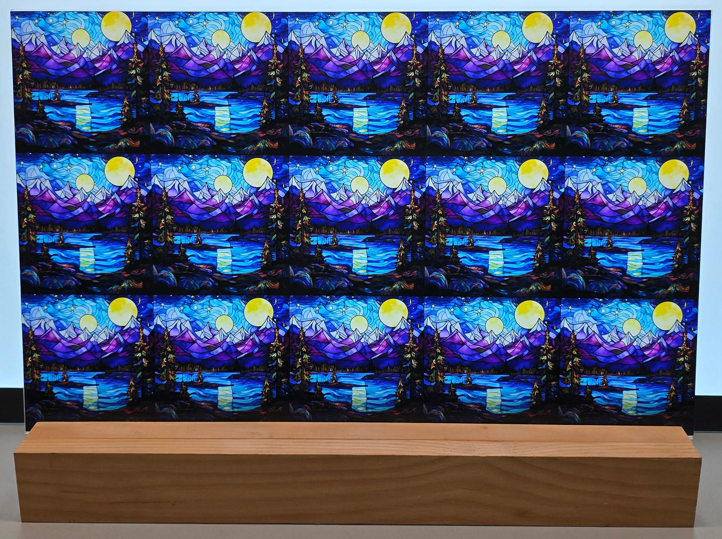 DecoCraft - Scenic Elevated Texture Tiles - Moonrise Over Alpine Lake