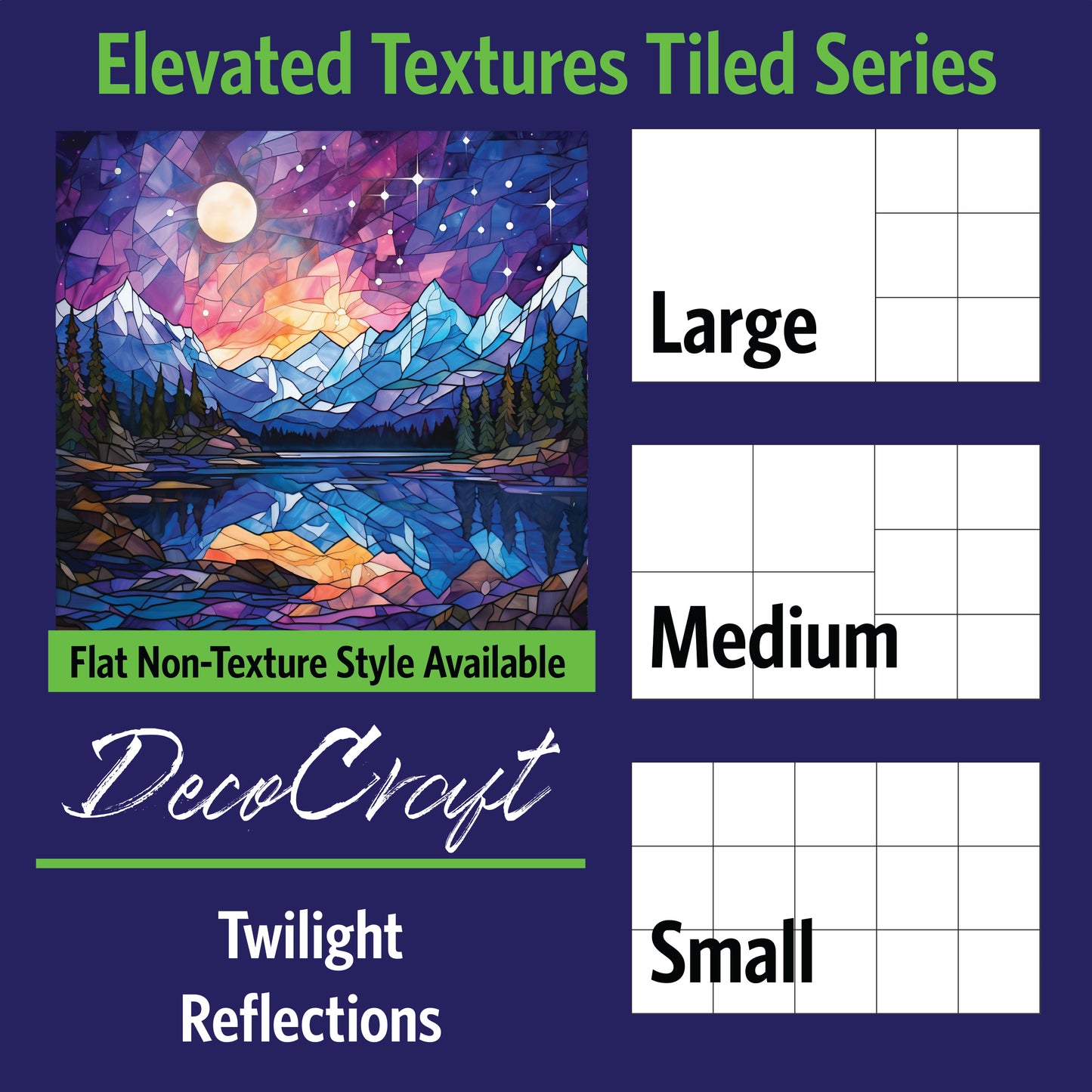 DecoCraft - Scenic Elevated Texture Tiles - Twilight Reflections