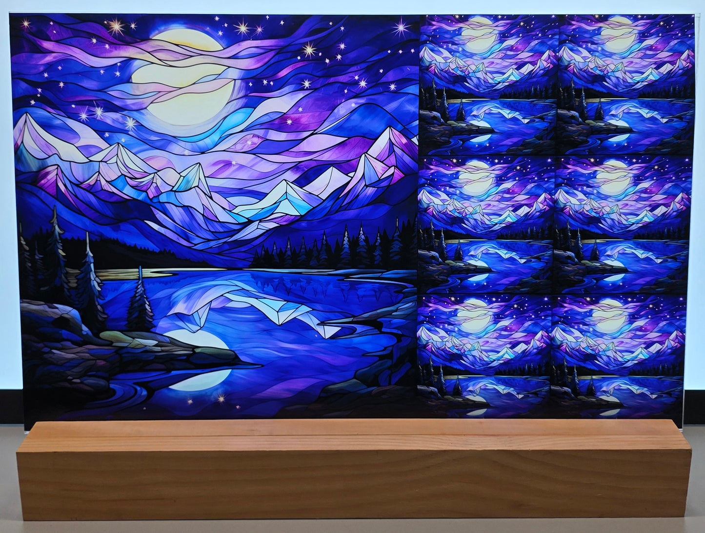 DecoCraft - Scenic Elevated Texture Tiles - Starlit Mountain Dream