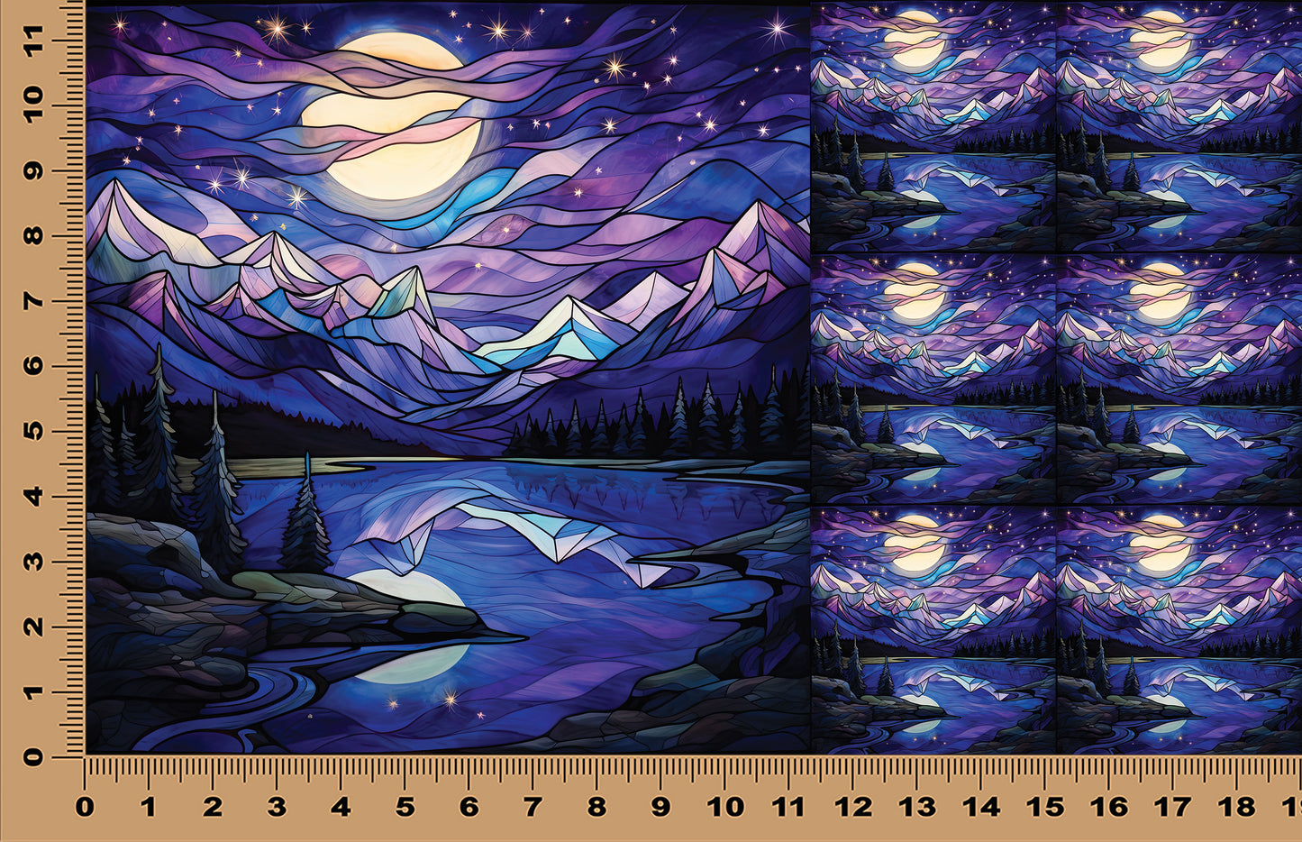 DecoCraft - Scenic Elevated Texture Tiles - Starlit Mountain Dream