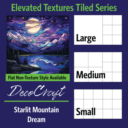DecoCraft - Scenic Elevated Texture Tiles - Starlit Mountain Dream