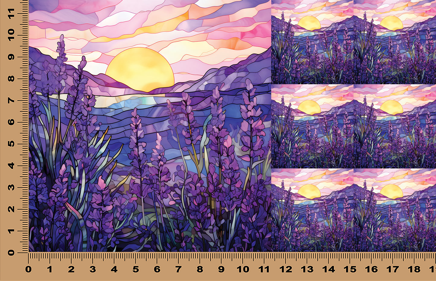 DecoCraft - Scenic Elevated Texture Tiles - Lavendar Valley Sunrise