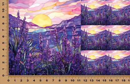 DecoCraft - Scenic Elevated Texture Tiles - Lavendar Valley Sunrise