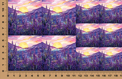 DecoCraft - Scenic Elevated Texture Tiles - Lavendar Valley Sunrise