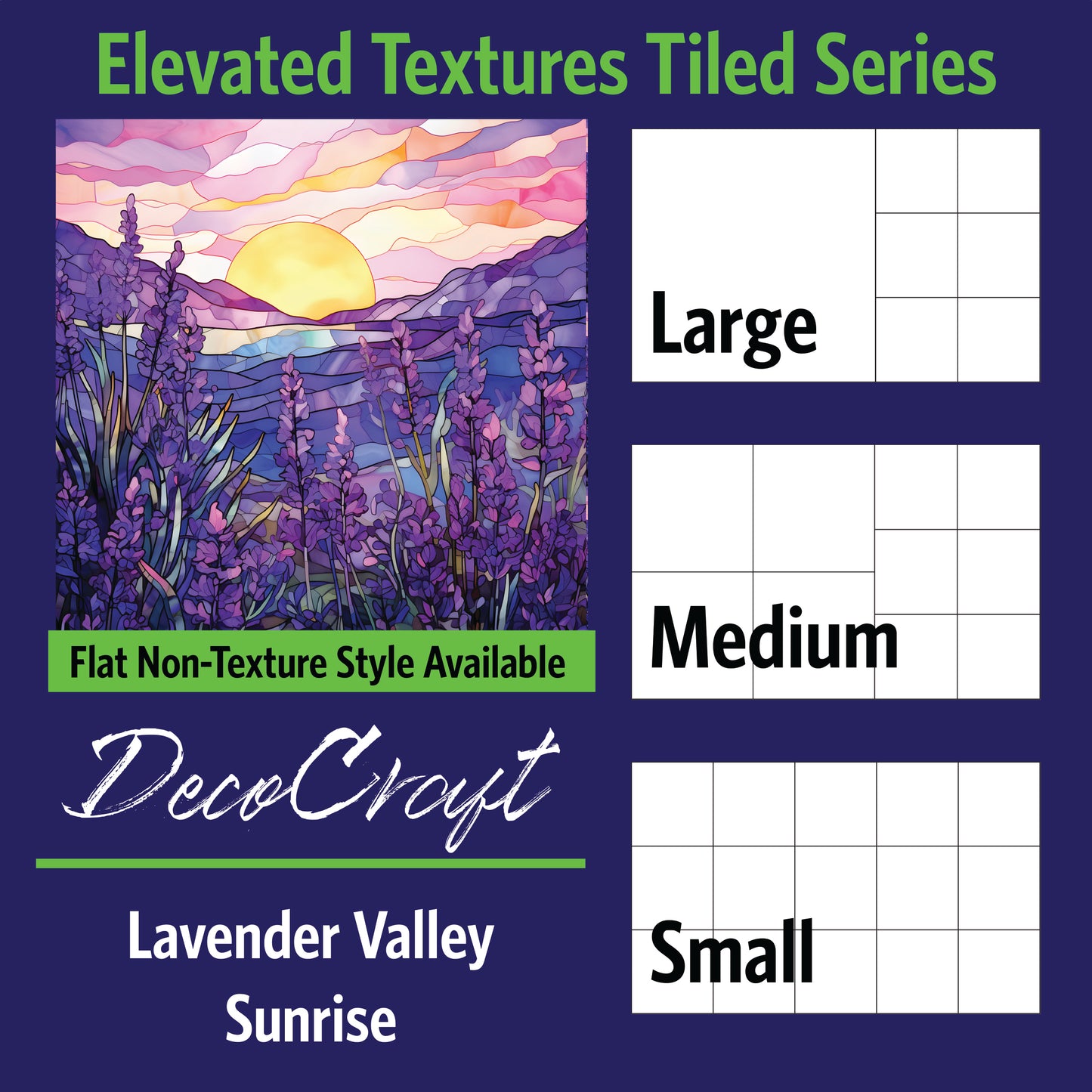 DecoCraft - Scenic Elevated Texture Tiles - Lavendar Valley Sunrise