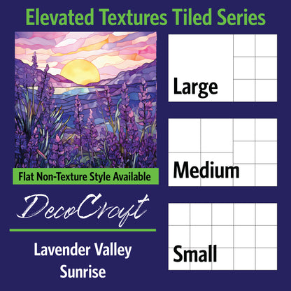DecoCraft - Scenic Elevated Texture Tiles - Lavendar Valley Sunrise