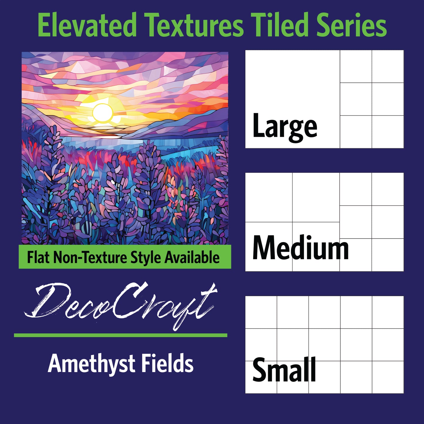 DecoCraft - Scenic Elevated Texture Tiles - Amethyst Fields