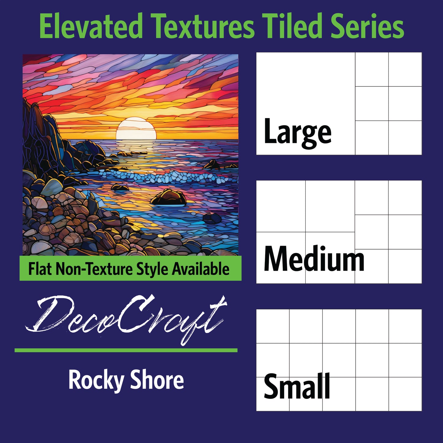 DecoCraft - Scenic Elevated Texture Tiles - Rocky Shore