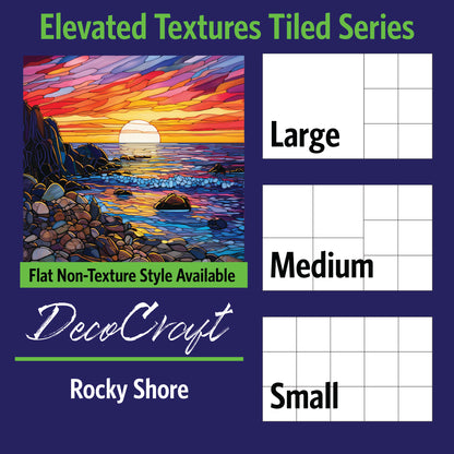 DecoCraft - Scenic Elevated Texture Tiles - Rocky Shore