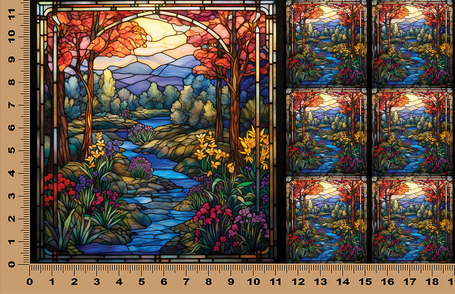 DecoCraft - Scenic Elevated Texture Tiles - Autumn Valley