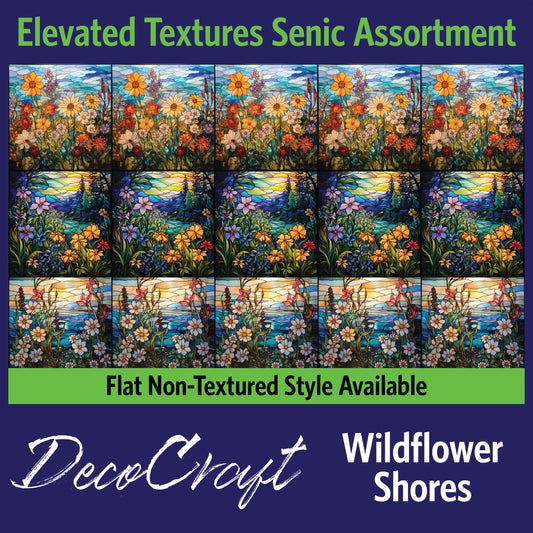 DecoCraft - Scenic Elevated Texture Tiles - Realistic Stained Glass - Wildflower Shores