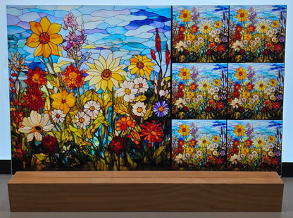 DecoCraft - Scenic Elevated Texture Tiles - Meadow in Bloom