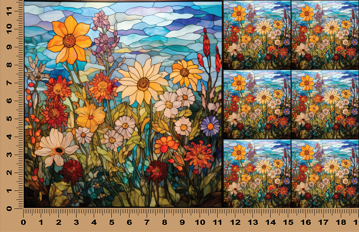 DecoCraft - Scenic Elevated Texture Tiles - Meadow in Bloom