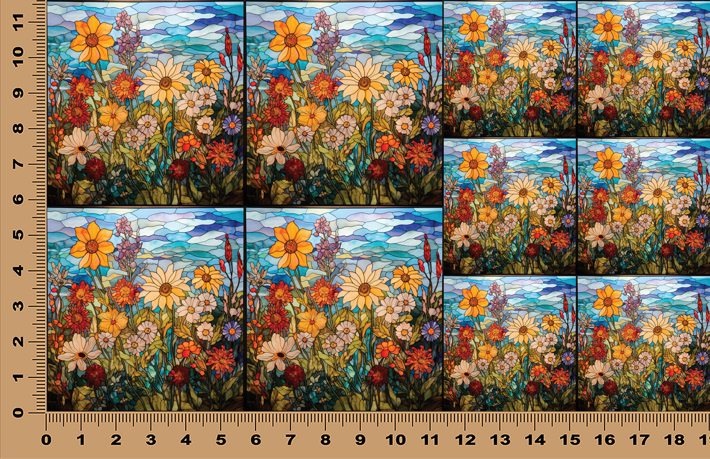 DecoCraft - Scenic Elevated Texture Tiles - Meadow in Bloom