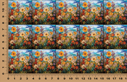 DecoCraft - Scenic Elevated Texture Tiles - Meadow in Bloom