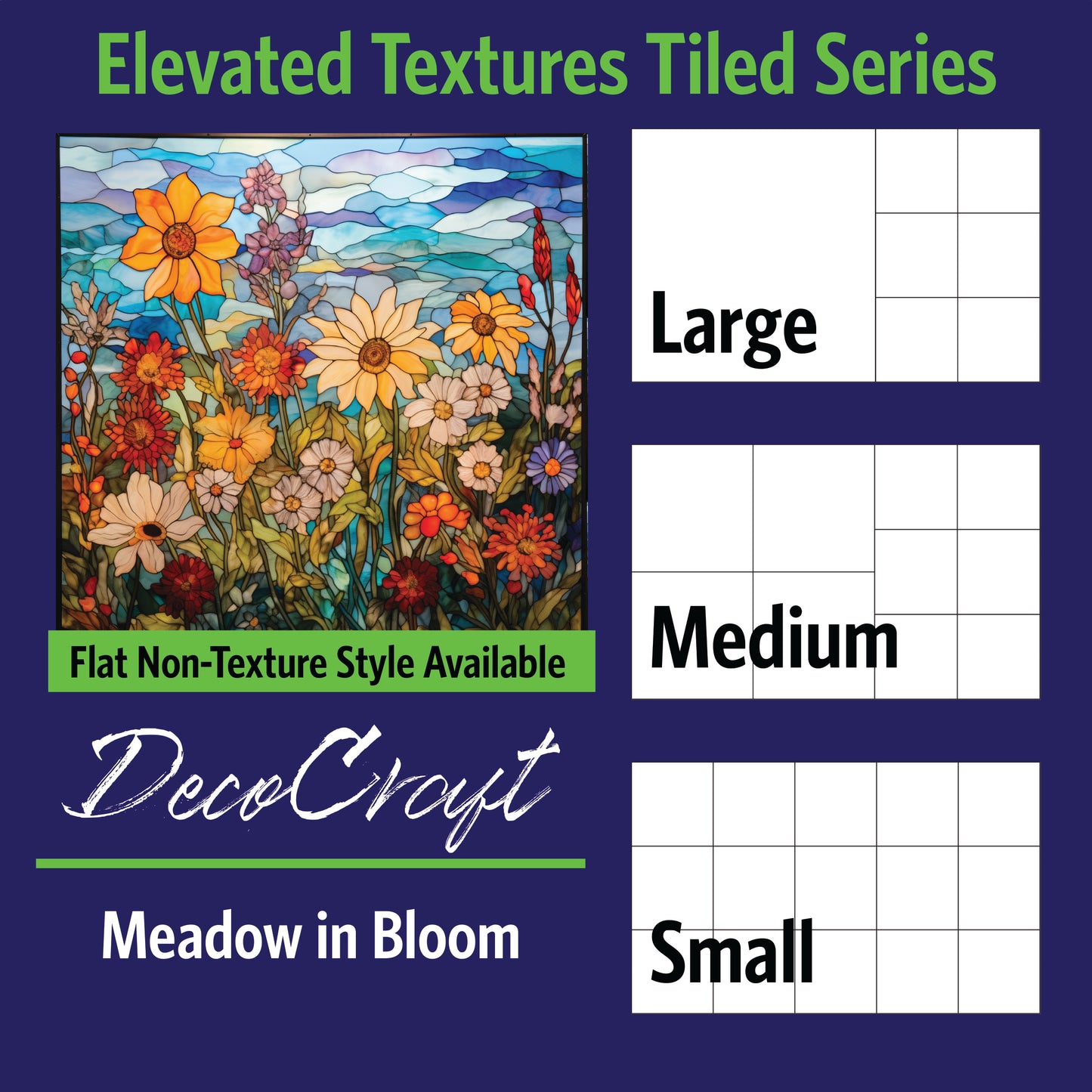 DecoCraft - Scenic Elevated Texture Tiles - Meadow in Bloom