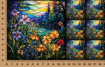 DecoCraft - Scenic Elevated Texture Tiles - Twilight Wildflowers