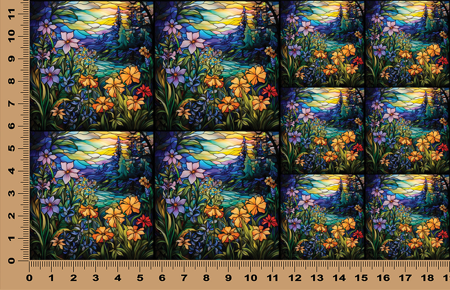 DecoCraft - Scenic Elevated Texture Tiles - Twilight Wildflowers