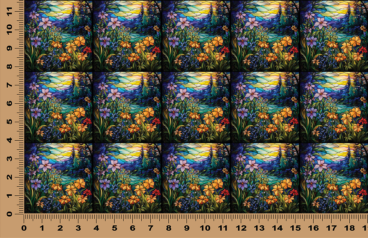DecoCraft - Scenic Elevated Texture Tiles - Twilight Wildflowers