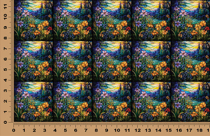 DecoCraft - Scenic Elevated Texture Tiles - Twilight Wildflowers
