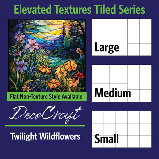 DecoCraft - Scenic Elevated Texture Tiles - Twilight Wildflowers