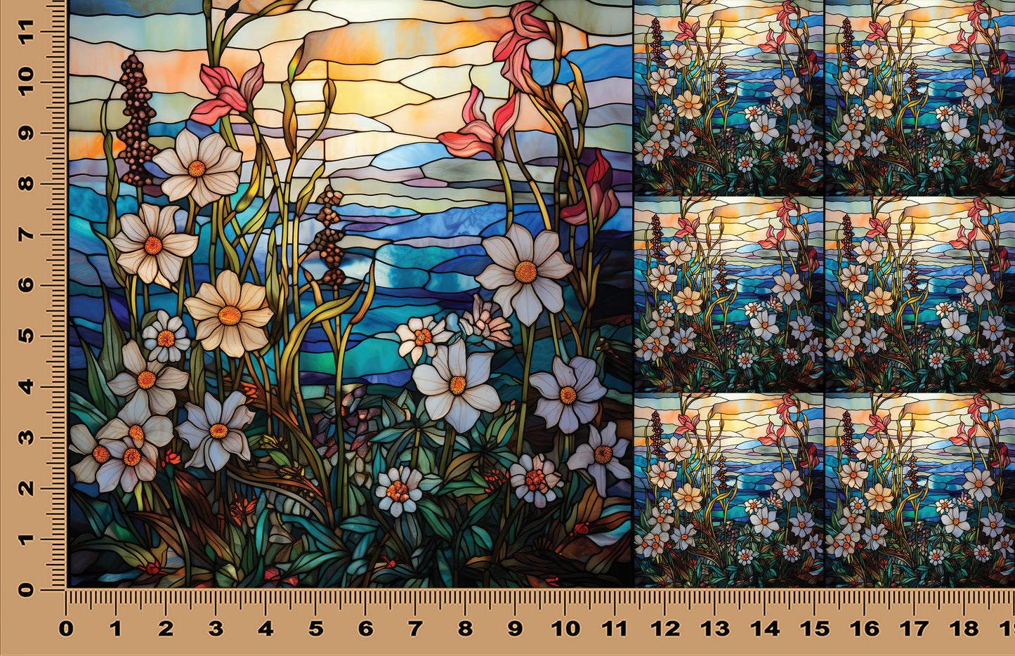 DecoCraft - Scenic Elevated Texture Tiles - Coastal Blossoms