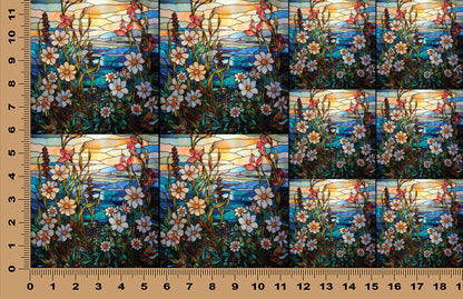 DecoCraft - Scenic Elevated Texture Tiles - Coastal Blossoms