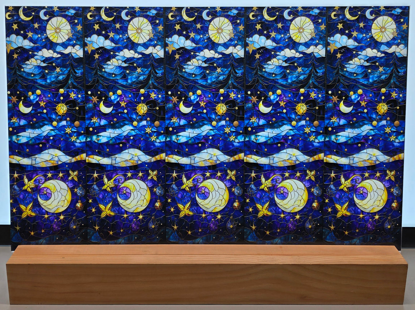 DecoCraft - Scenic Iridescent Collection - Realistic Stained Glass - Celestial Night