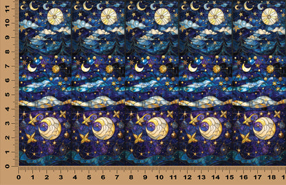 DecoCraft - Scenic Iridescent Collection - Realistic Stained Glass - Celestial Night