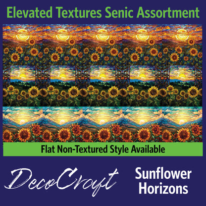 DecoCraft - Scenic Elevated Texture Tiles - Realistic Stained Glass - Sunflower Horizons