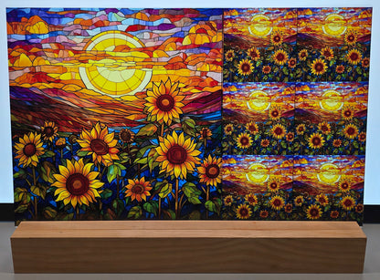 DecoCraft - Scenic Elevated Texture Tiles - Sunflower Sunrise