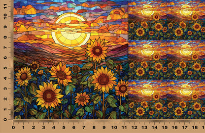 DecoCraft - Scenic Elevated Texture Tiles - Sunflower Sunrise