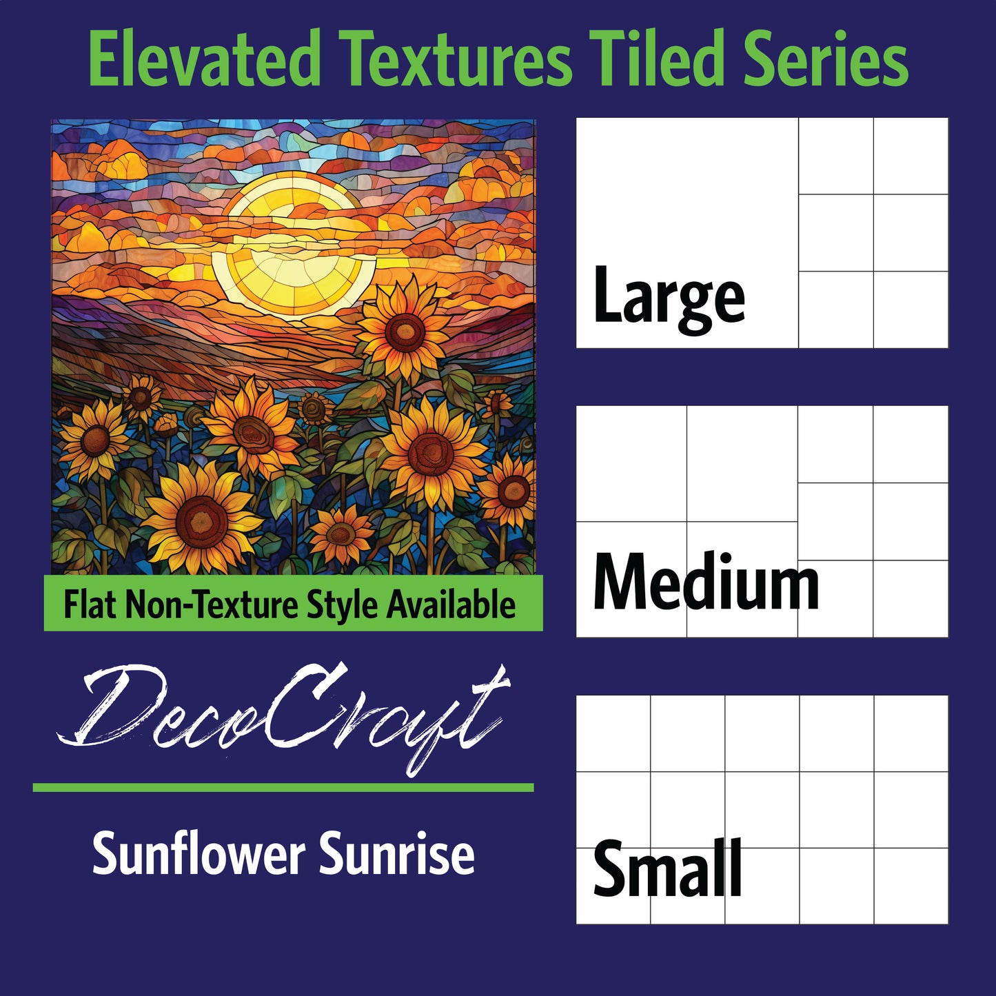 DecoCraft - Scenic Elevated Texture Tiles - Sunflower Sunrise