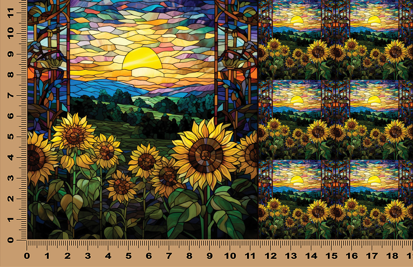 DecoCraft - Scenic Elevated Texture Tiles - Sunflower Valley