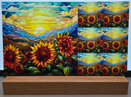 DecoCraft - Scenic Elevated Texture Tiles - Sunflower Mountain Glow
