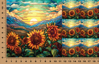DecoCraft - Scenic Elevated Texture Tiles - Sunflower Mountain Glow