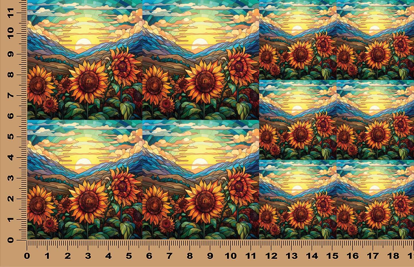 DecoCraft - Scenic Elevated Texture Tiles - Sunflower Mountain Glow