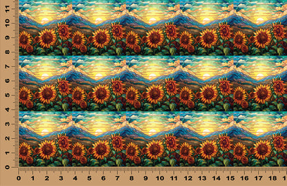 DecoCraft - Scenic Elevated Texture Tiles - Sunflower Mountain Glow