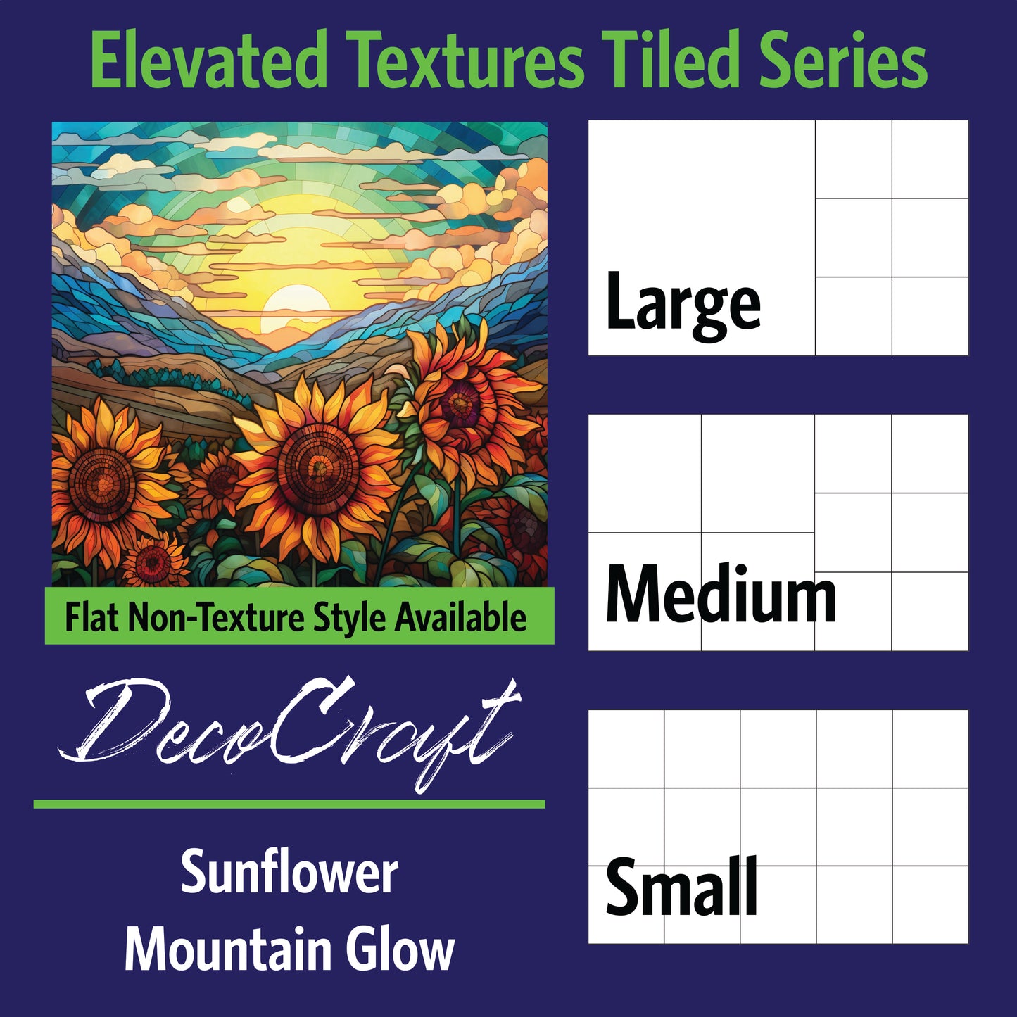 DecoCraft - Scenic Elevated Texture Tiles - Sunflower Mountain Glow